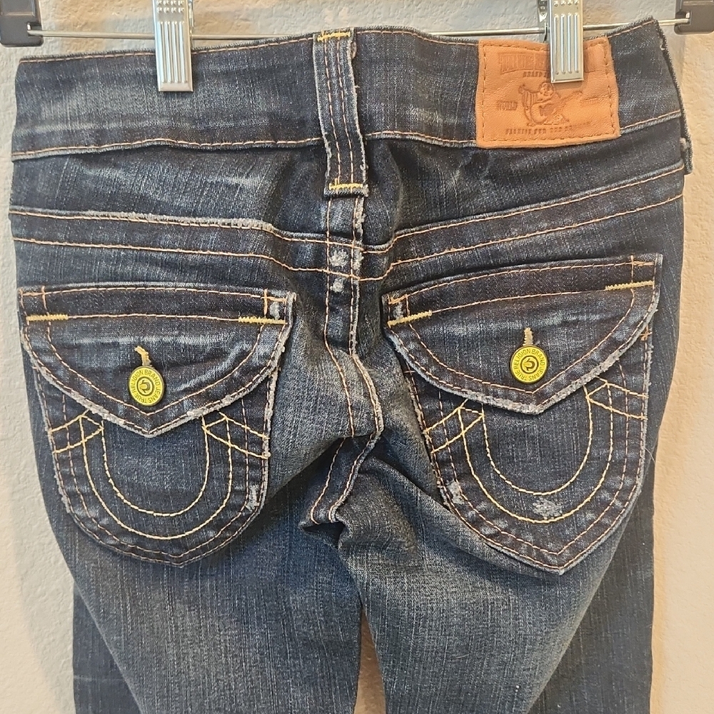 True Religion Dark Blue Boot Cut Jeans, Size 25 - Picture 4 of 10